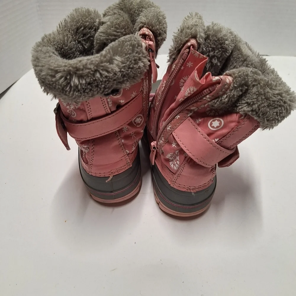 Stylish Pink and Gray Kids Boots